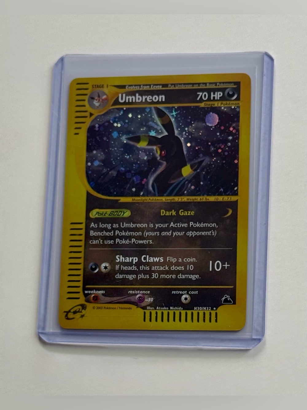 Umbreon H30/H32 Skyridge Holo Ultra Rare Pokemon Nintendo Fan Art Custom Card